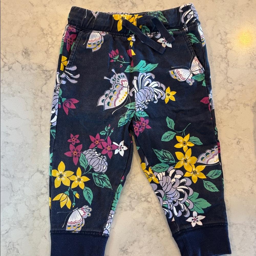 Tea Collection Dark Floral Jogger Pants